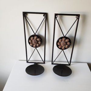 Set of Two Metal Wall Sconces Home Decor